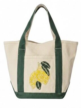 🍋 Viral Beaded Lemon Mini Canvas Tote + Coin Purse | NWT | Handcrafted In India